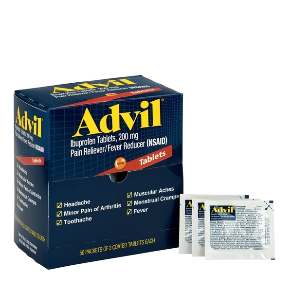 First Aid Only Advil, 50x2/box 15000